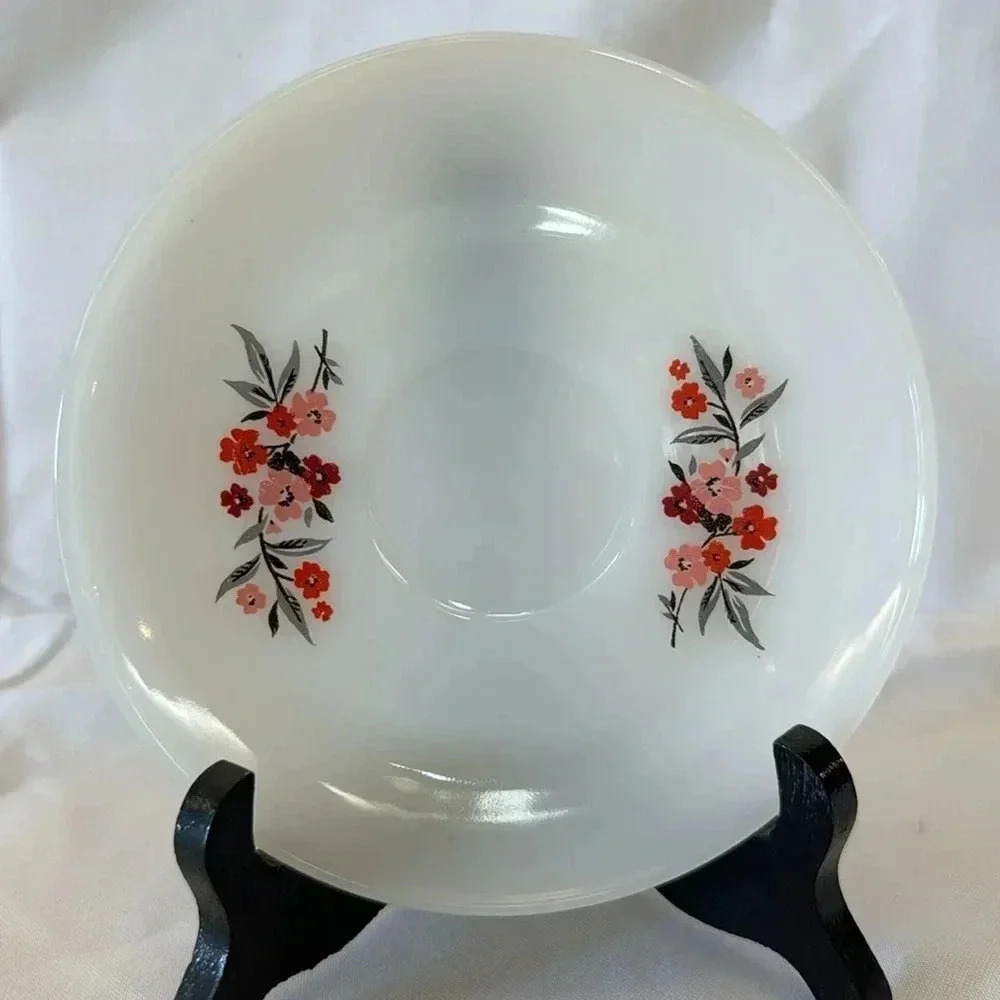VTG Fire King Primrose Dinner & Bread Plates Pink Flowers Set of 4 OR 8 - Picture 5 of 5